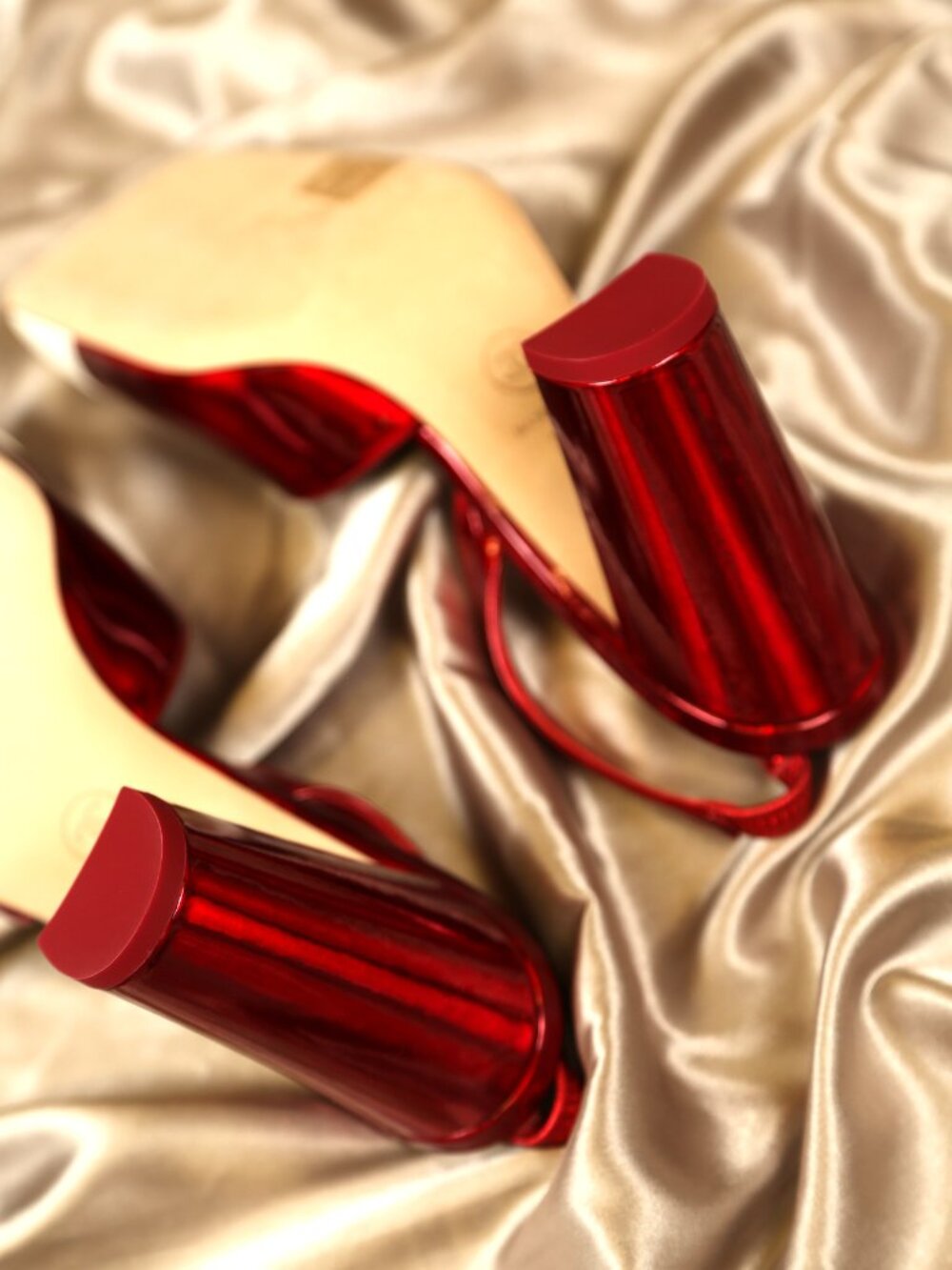 CHANEL Red & Ivory Slingbacks - Picture 7 of 9